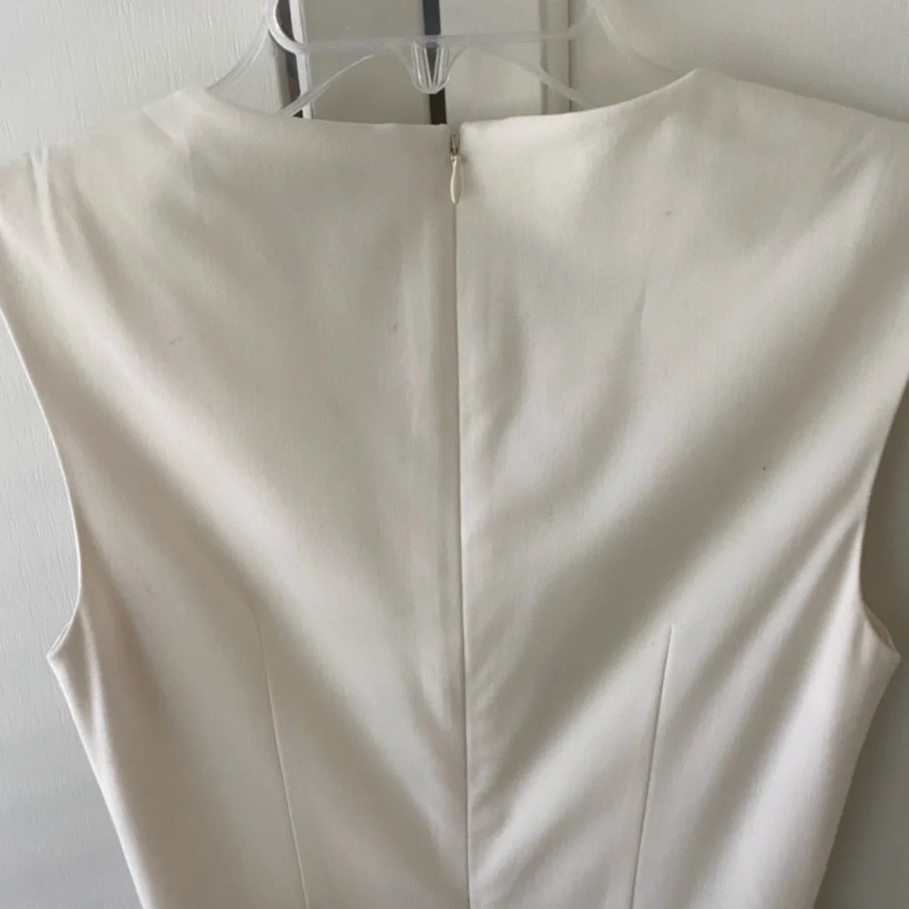 white peplum dress with belt - Picture 7 of 14